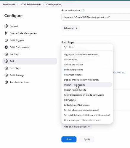 report template with the HTML publisher