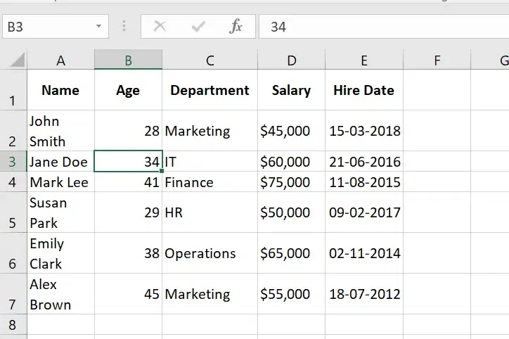 Swap Columns in Excel