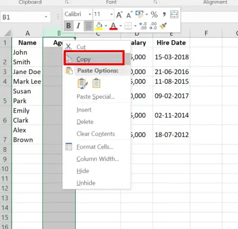 How to Swap Columns in Excel