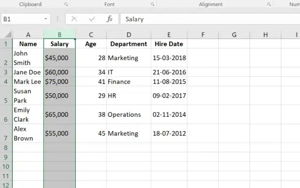 Swap Columns in Excel