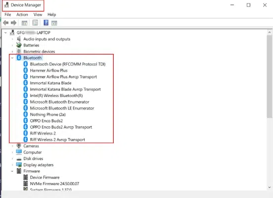 Device-Manager-Bluetooth