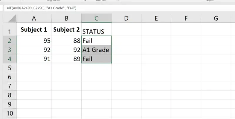 Excel IF function