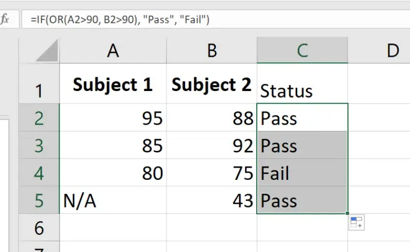 Excel IF function
