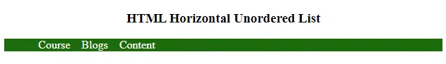 Horizontal-Unordered-List