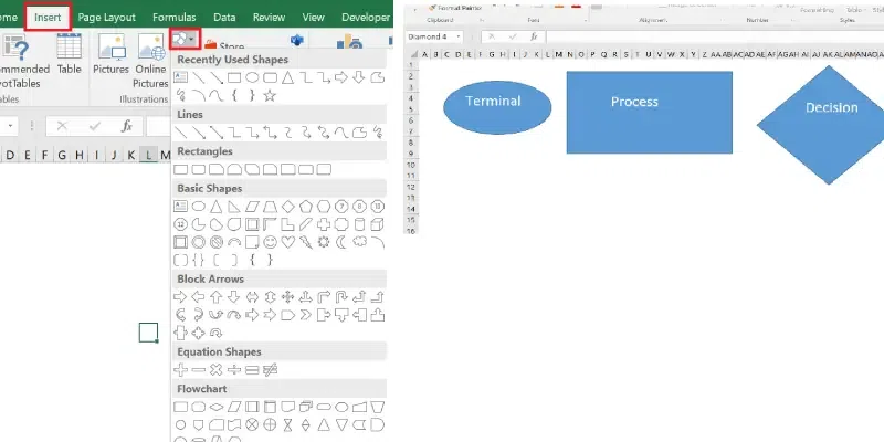 How to Create Flowchart in Excel