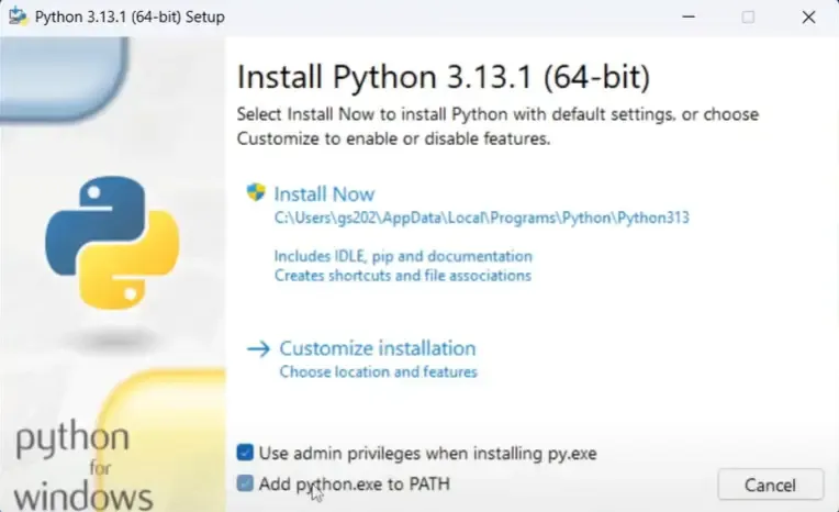install-python