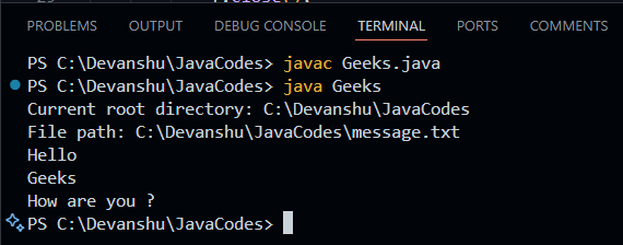 OutputExceptionHandling