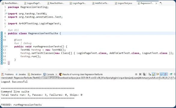 output-of-Regression-test-case