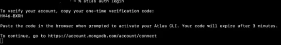 code-after-running-the-mongodb-atlas-auth-login-command