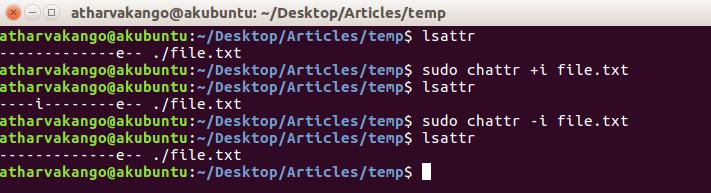Making the file immutable