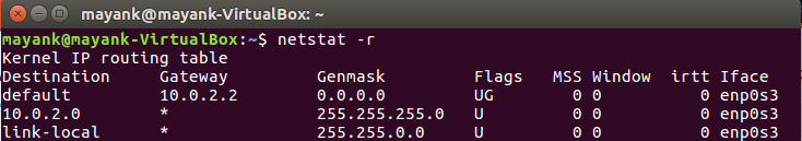 netstat -r