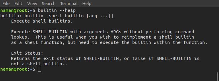 builtin --help Command