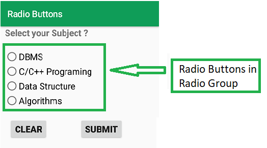 radio button in android application