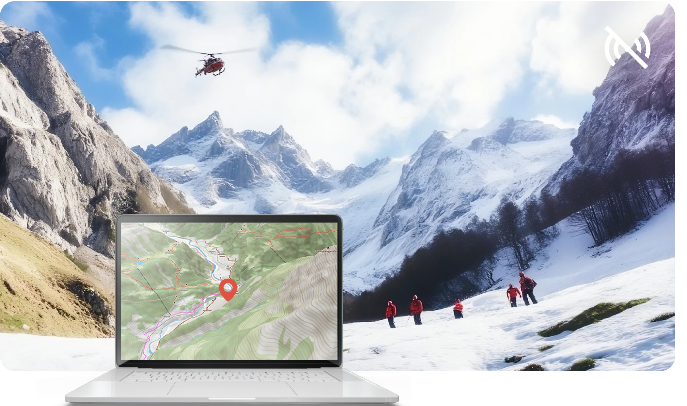 Maps used by the rescue team