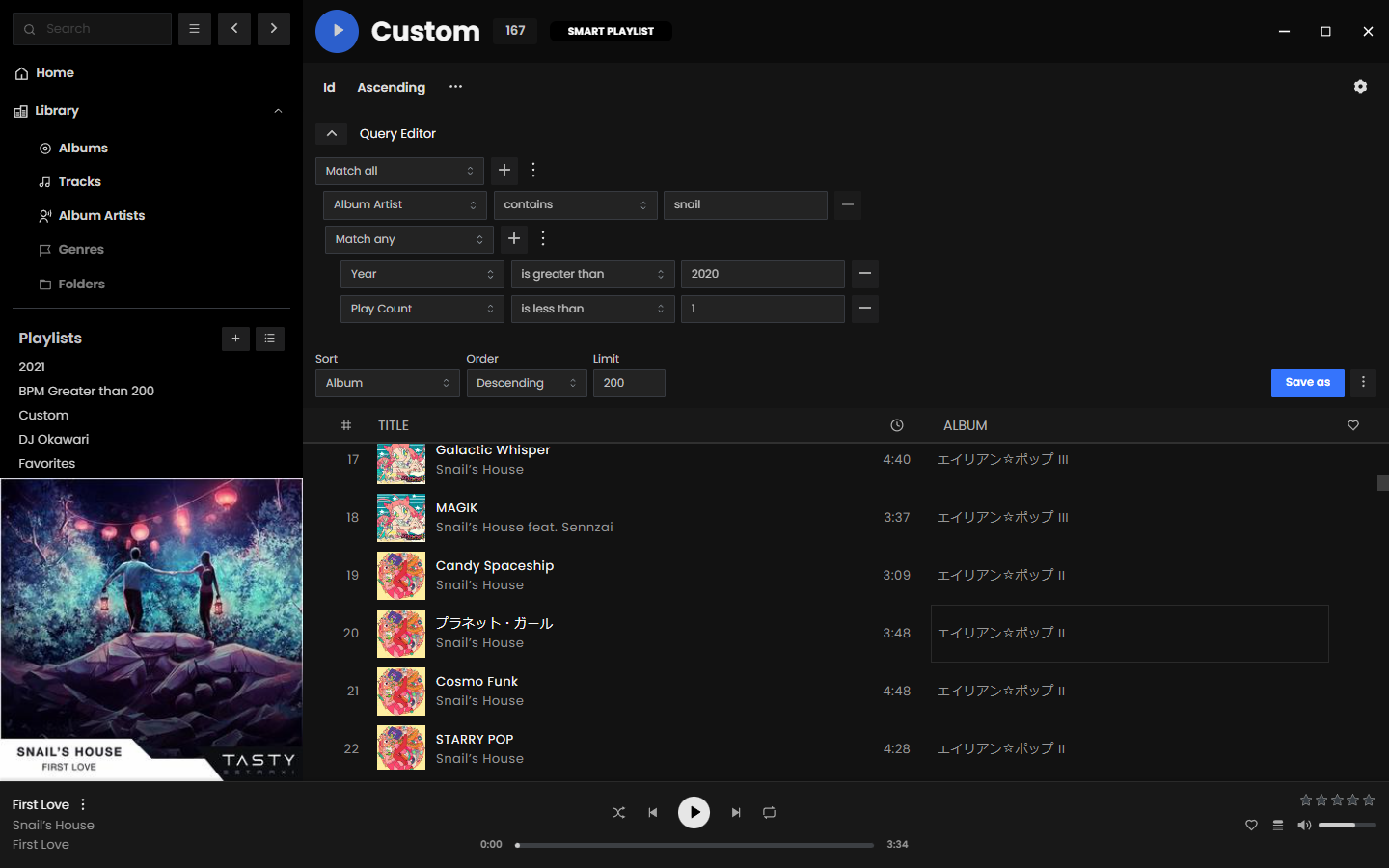 Feishin智能播放列表