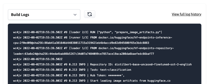 build logs