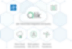 Visual of Qlik Cloud platform highlighting Stitch's integration for improved data management and service options.