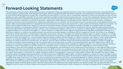 Forward-Looking Statements
This presentation contains forward-looking statements about, among other things, trend analyses an