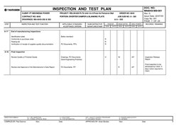 INSPECTION AND TEST PLAN
CLIENT: PT INDONESIA POWER
PROJECT: RELOKASI PLTG Unit 4 & 5 Priok Ke Pemaron Bali ORD