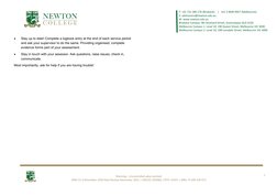 T: +61 731 280 176 (Brisbane) | +61 3 9640 0057 (Melbourne)
E: admissions@newton.edu.au
W: www.newton.edu.au
Brisbane Ca