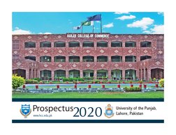 Prospectus 2020
www.hcc.edu.pk
University of the Punjab,
Lahore, Pakistan
1927