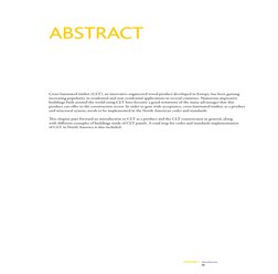 ChapTER 1 Introduction
iii
Abstract
Cross-laminated timber (CLT), an innovative engineered wood product developed in Eu