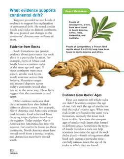 What evidence supports
continental drift?
Wegener provided several kinds of
evidence to support his explanation
of contine
