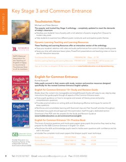 Tel: 01235 827827 Email: education@bookpoint.co.uk Fax: 01235 400450
8
KEY STAGE 3
English for Common Entrance
Kornel