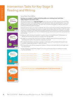 Tel: 01235 827827 Email: education@bookpoint.co.uk Fax: 01235 400450
6
KEY STAGE 3
Intervention Tasks for Key Stage 3: