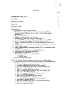 P a g e | vii
CONTENTS
Page
MEMORANDUM CIRCULAR NO. _______
i
FOREWORD
ii
ACKNOWLEDGEMENT
iii