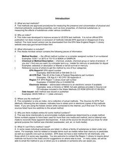 Introduction
Q What are test methods?
A Test methods are approved procedures for measuring the presence and concentration o