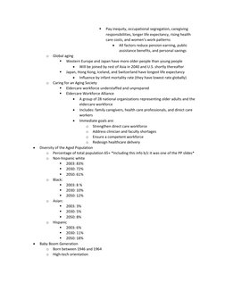 
Pay inequity, occupational segregation, caregiving
responsibilities, longer life expectancy, rising health
care costs, a