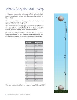 9 Animation Physics — Timing and Spacing
► Suppose you want to animate a softball falling straight
down from a height of fou