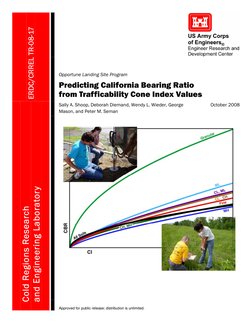 ERDC/CRREL TR-08-17
Opportune Landing Site Program
Predicting California Bearing Ratio
from Trafficability Cone In