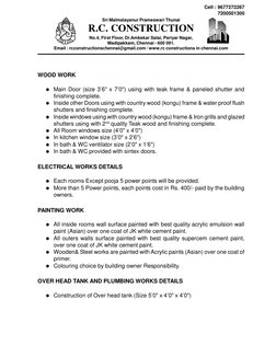 Cell : 9677272267
7200501300
Sri Malmalayanur Prameswari Thunai
R.C. CONSTRUCTION
No.4, First Floor, Dr.Ambekar Salai, Periya