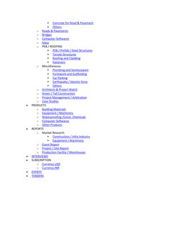 
Concrete for Road & Pavement (http://nbmcw.com/articles/concrete/concrete-for-road-a-pavement.html)
Others (http://nb