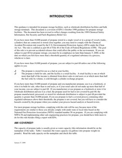 INTRODUCTION
This guidance is intended for propane storage facilities, such as wholesale distribution facilities and bu