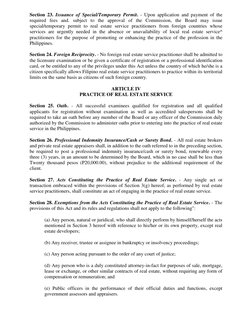 Section 23. Issuance of Special/Temporary Permit. - Upon application and payment of the
required fees and. subject to the ap