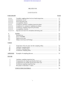 MIL-STD-1916
C O N T E N T S
PARAGRAPH
PAGE
v
5.2.2.2
Variables sampling plans for lot or batch inspection.................