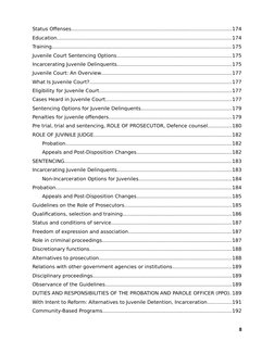 Status Offenses......................................................................................................174
Educ