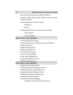 Building Construction and Maintenance Technician
162
basic materials, other purpose like ballash for Ra