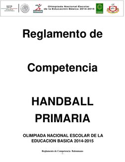 Reglamento de Competencia Balonmano
- 1 -
Reglamento de
Competencia
HANDBALL
PRIMARIA
OLIMPI