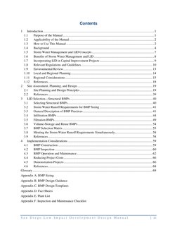 S a n D i e g o L o w I m p a c t D e v e l o p m e n t D e s i g n M a n u a l
| iii
Contents
1
Introduction ..