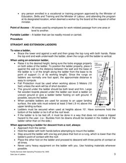 Facility Services Safe Operating Procedure No. 0005
