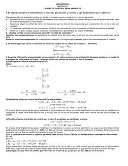 5555555555555
CAPITULO 7
CARTAS DE CONTROL PARA VARIABLES
1. De algunos ejemplos de administración o actuación por reacción y