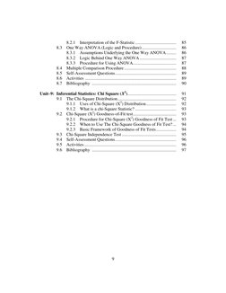9
8.2.1 Interpretation of the F-Statistic .....................................
85
8.3 One Way ANOVA (Logic and Pr
