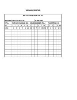WAGON LOADING STATION PHASE-I
ANNEXURE OF PAINTING REPORT No:AEC/PIR/
DRAWING Nos 192-60-001-DRW-ME-CD2-2001
TAIL FRAME GUAR