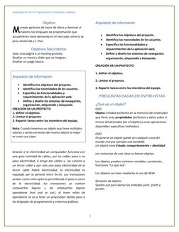 Investigación de la Programación orientada a objetos
3
Objetivo
anejar gestores de bases de datos y dominar al
máximo