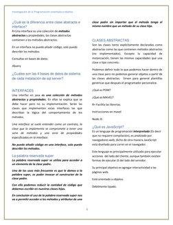 Investigación de la Programación orientada a objetos
6
¿Cuál es la diferencia entre clase abstracta e
interface?
R=Un